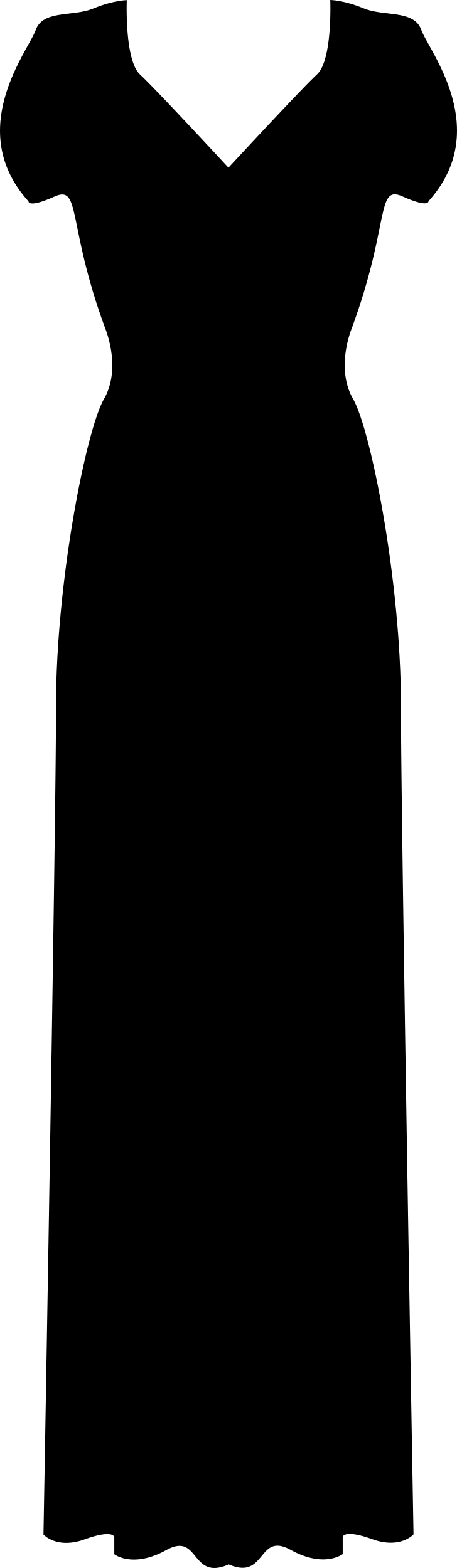 Long Dress With Short Sleeves Outline Svg Vector Free Vectors